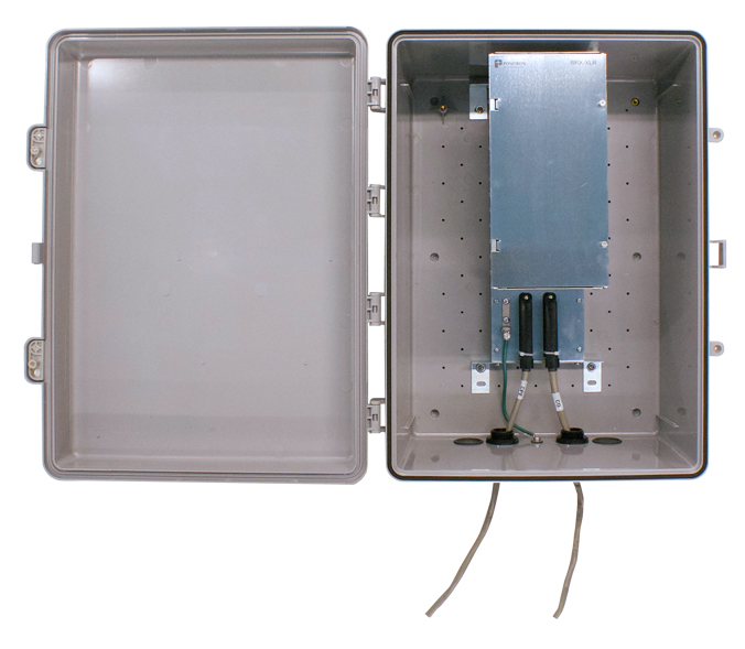 Positron BRX-VDSL2-24 - IP65 sealed enclosure (BRX-24-C) with a 24-pair shelf (BRX-24S) and 12 BRX-VDSL2-M modules (total of 24